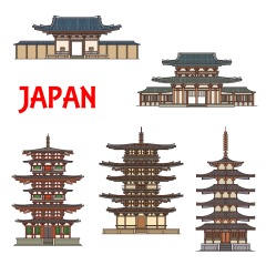 Japanese traditional style architecture element icon set (10)