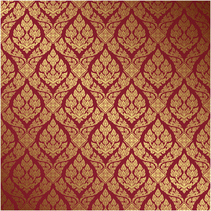 Thai style decorative background wallpaper pattern template (9)
