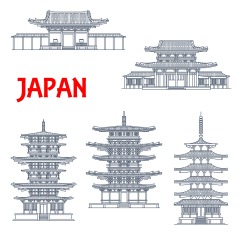 Japanese traditional style architecture element icon set (9)