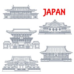 Japanese traditional style architecture element icon set (45)
