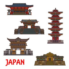 Japanese traditional style architecture element icon set (44)