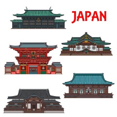 Japanese traditional style architecture element icon set (46)