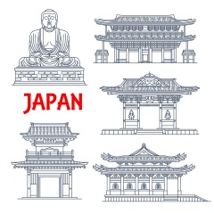 Japanese traditional style architecture element icon set (39)