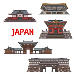 Japanese traditional style architecture element icon set (42)