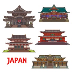 Japanese traditional style architecture element icon set (30)