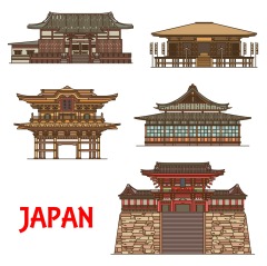 Japanese traditional style architecture element icon set (24)