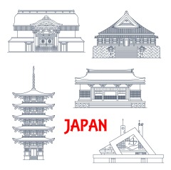 Japanese traditional style architecture element icon set (11)