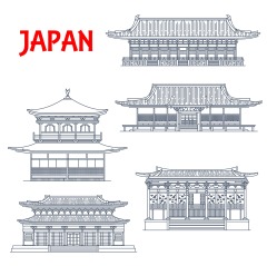 Japanese traditional style architecture element icon set (15)