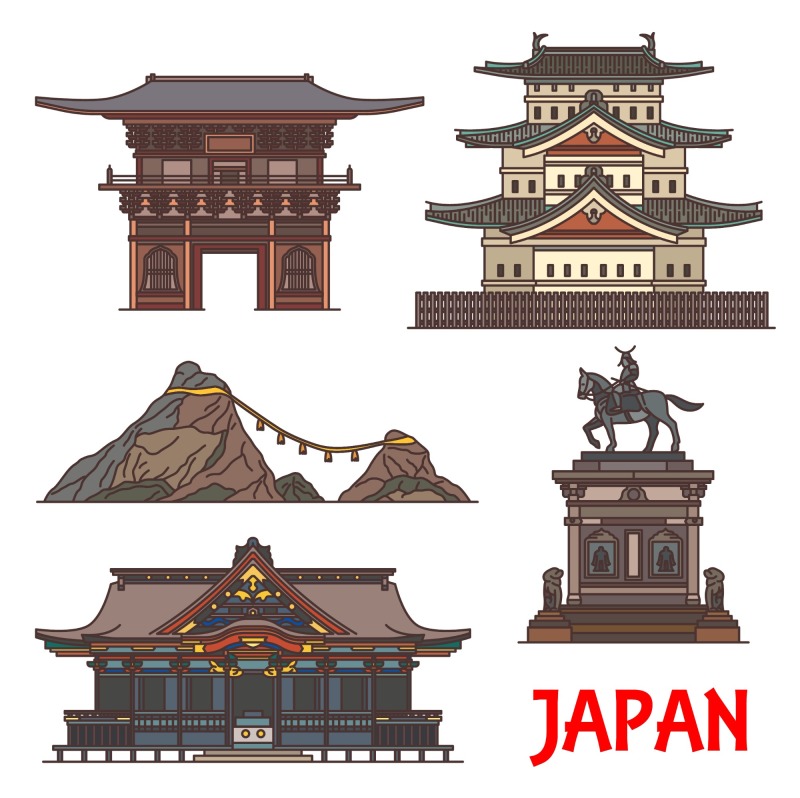 Japanese traditional style architecture element icon set (26)