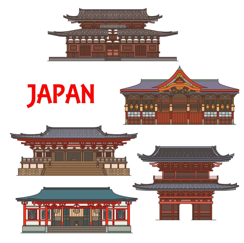 Japanese traditional style architecture element icon set (22)