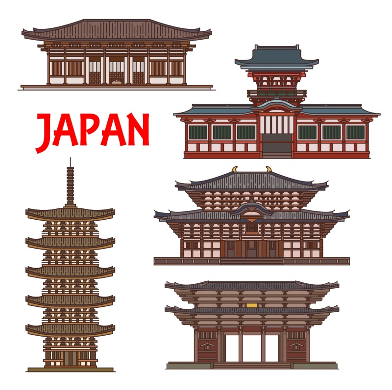 Japanese traditional style architecture element icon set (38)