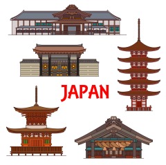 Japanese traditional style architecture element icon set (8)