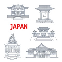 Japanese traditional style architecture element icon set (19)