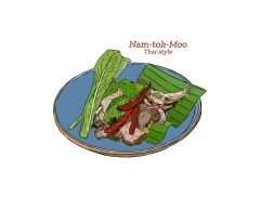 Classic Thai style food pattern set (4)