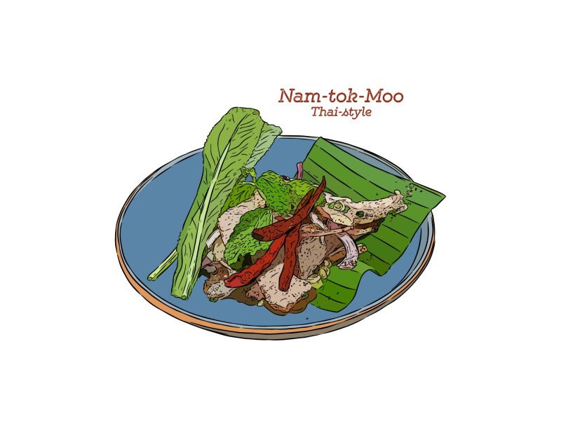 Classic Thai style food pattern set (4)