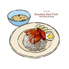Classic Thai style food pattern set (12)