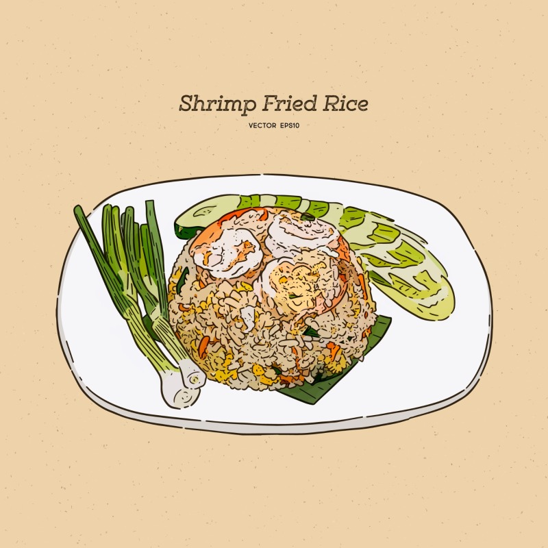 Classic Thai style food pattern set (22)