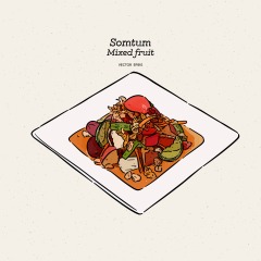 Classic Thai style food pattern set (31)