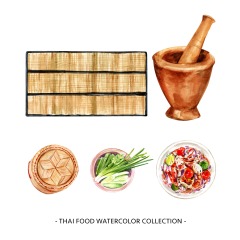 Classic Thai style food pattern set (42)