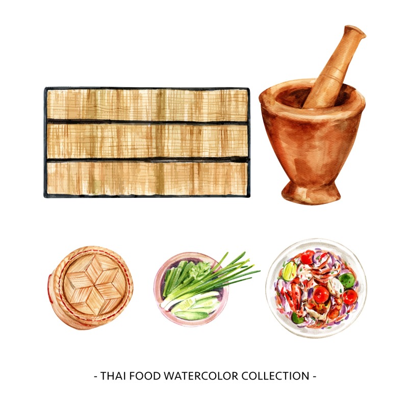 Classic Thai style food pattern set (42)