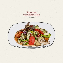 Classic Thai style food pattern set (25)