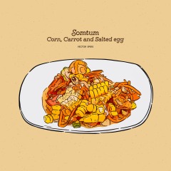 Classic Thai style food pattern set (23)