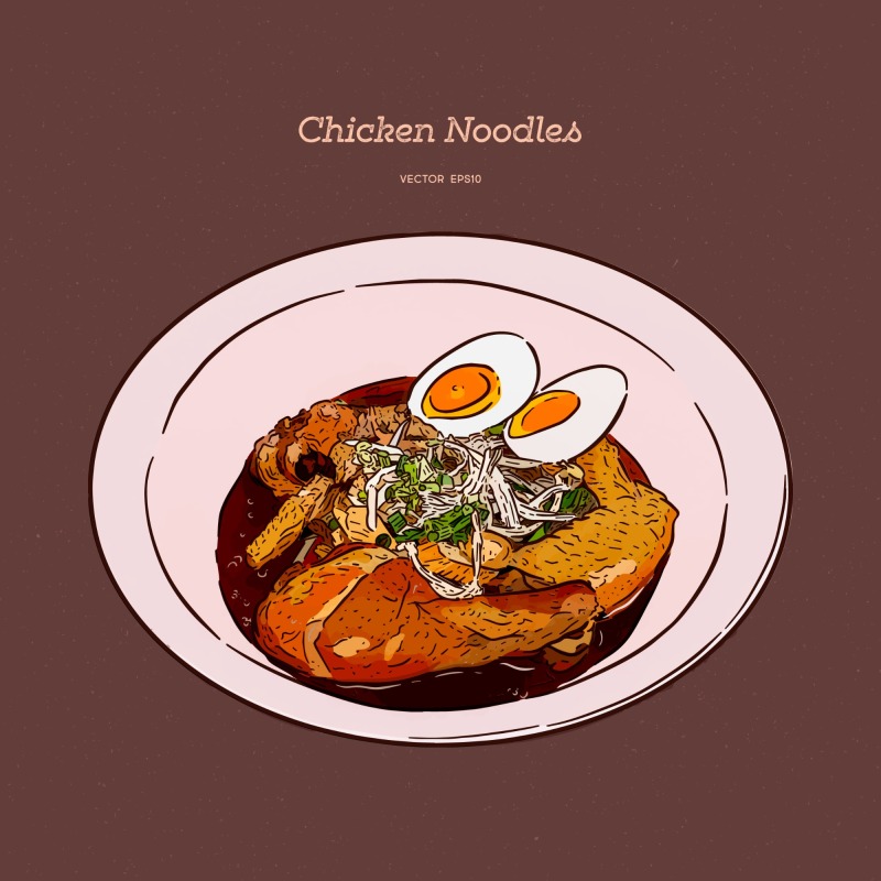 Classic Thai style food pattern set (37)