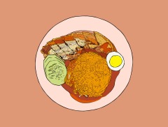 Classic Thai style food pattern set (8)