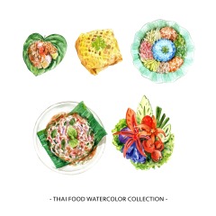Classic Thai style food pattern set (45)