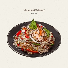 Classic Thai style food pattern set (36)
