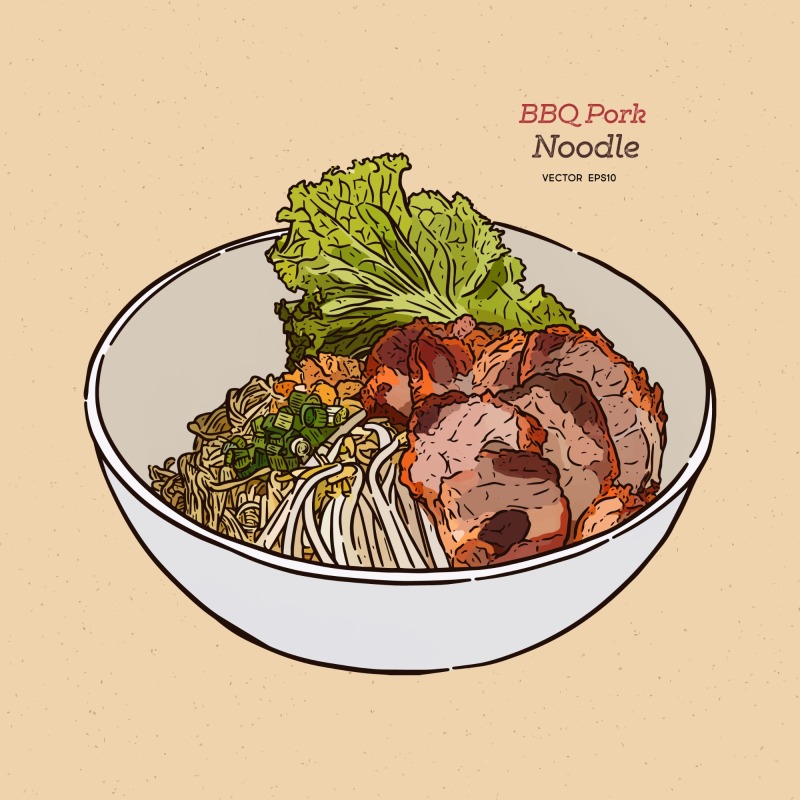 Classic Thai style food pattern set (18)