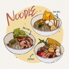 Classic Thai style food pattern set (21)