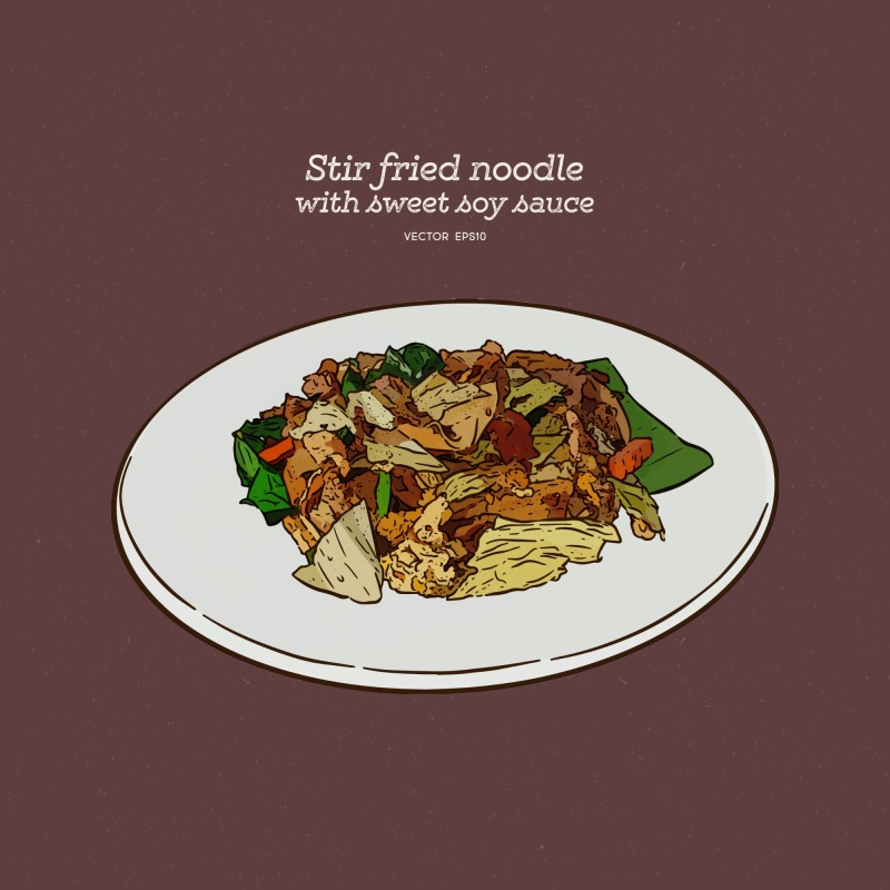 Classic Thai style food pattern set (38)