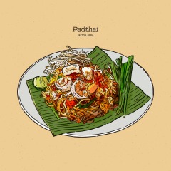 Classic Thai style food pattern set (50)