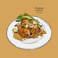 Classic Thai style food pattern set (14)