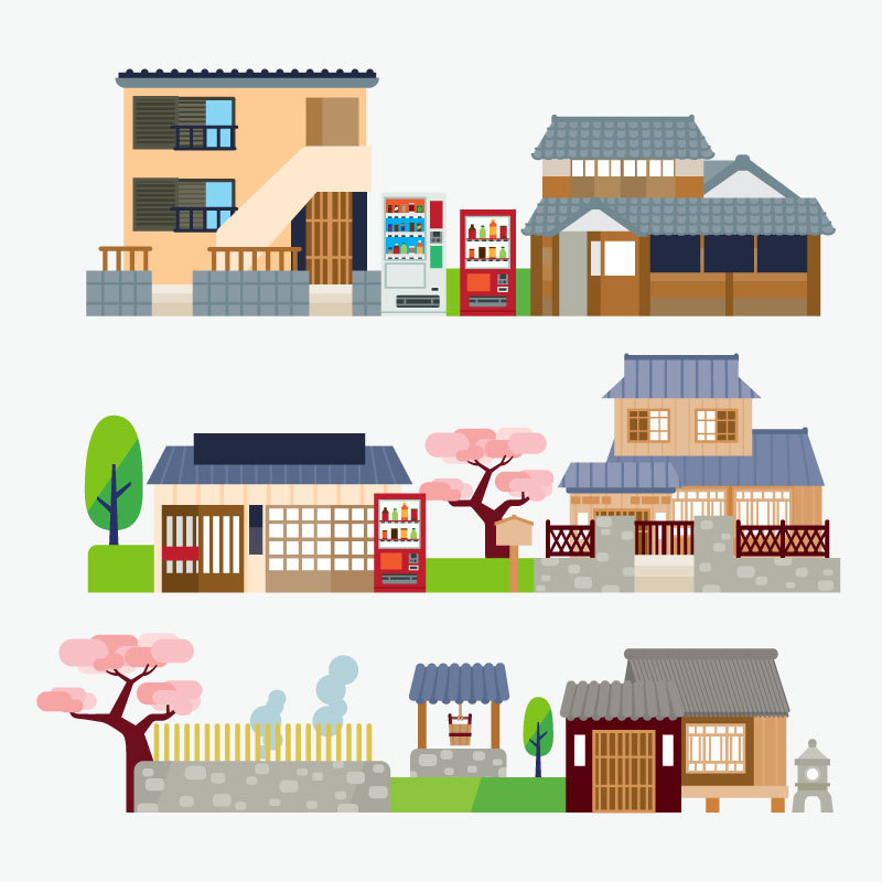 Japanese traditional style architecture collection set (2)