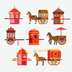 Japanese traditional style architecture collection set (6)