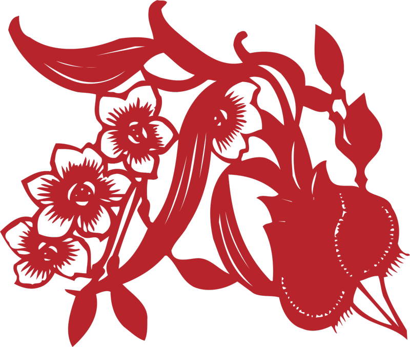 Traditional Chinese Style Embroidery Template (Magnolia Bud & Phoenix Feather Patterns)
