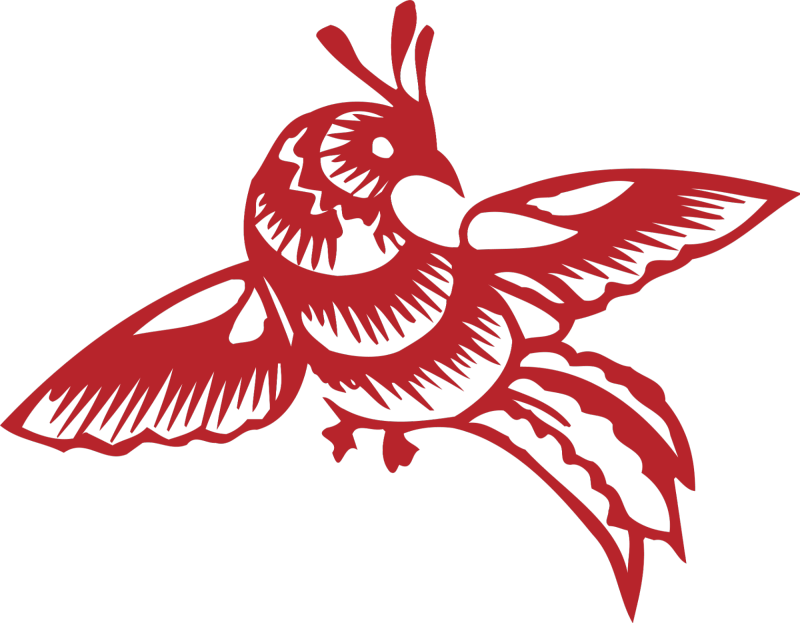 Traditional Chinese Folk Style Paper-Cutting Pattern Template for Craft & Decoration (Featuring Phoenix, Peony & Lucky Motifs)