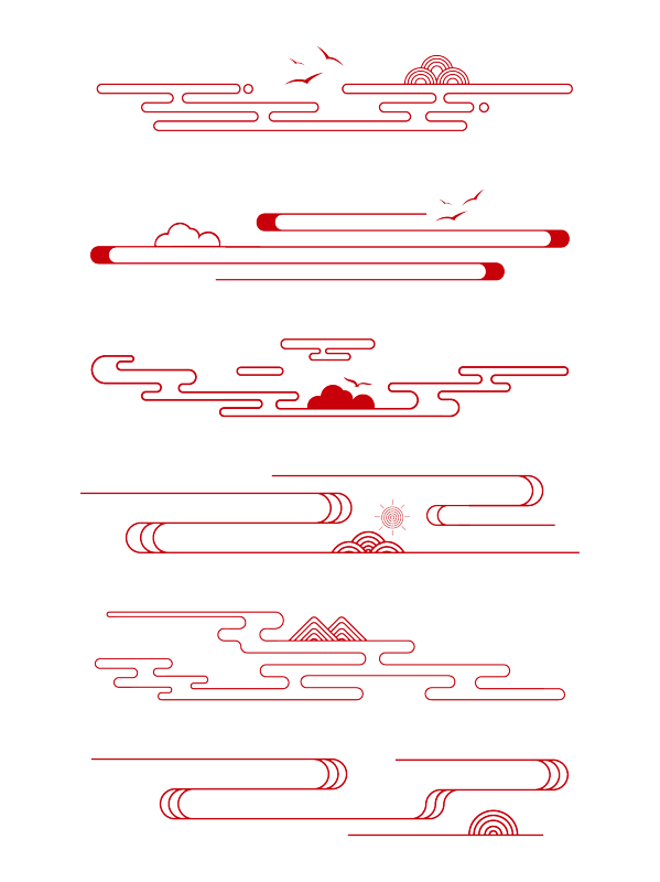 Chinese Festive Pattern Set (Firecracker & Red Packet Elements for Lunar New Year Eve)
