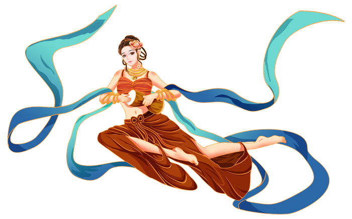 Chinese Dunhuang-style Nail Polish Bottle with Mural Flying Apsaras
