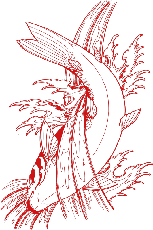 Chinese Lantern Festival River Koi Fish Decorative Wallpaper Pattern - Floating Celebration Motif