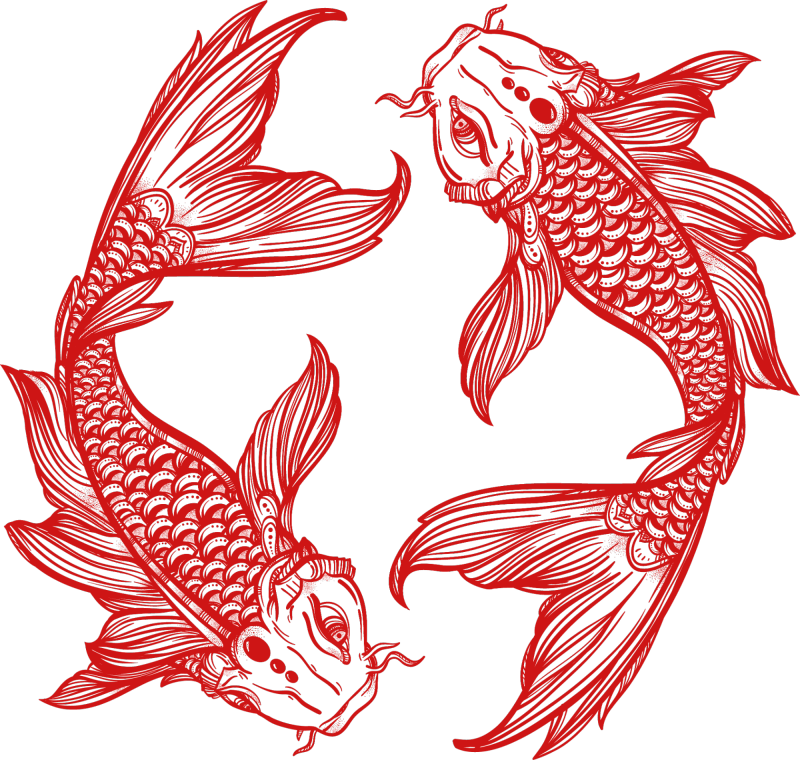 Chinese Opera Costume Koi Fish Decorative Wallpaper Pattern - Theatrical Flair Motif