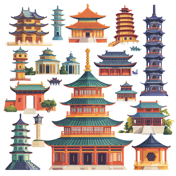 Collection of Patterns of Ancient Chinese Pagodas​
