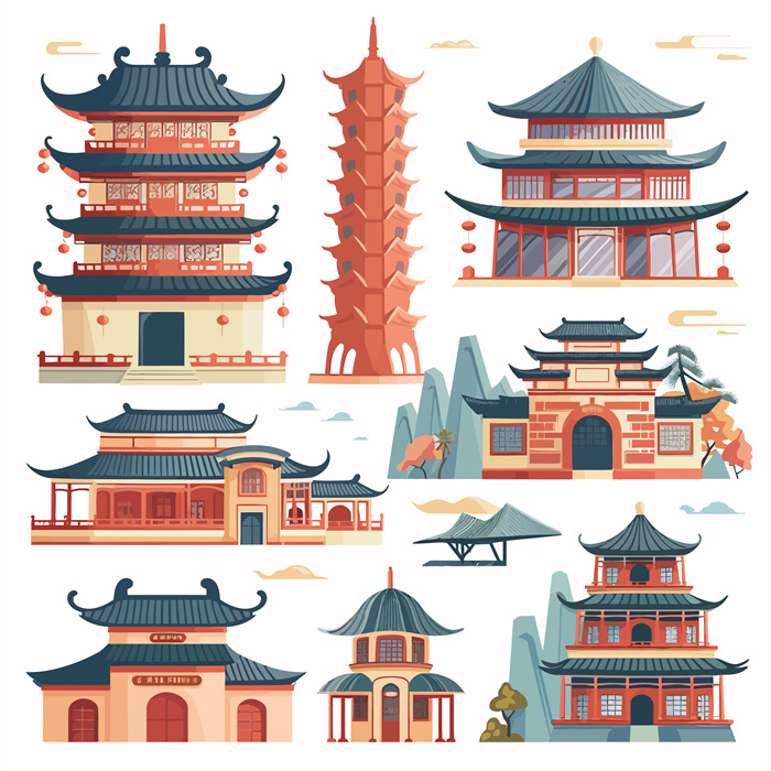 Collection of Chinese Traditional Temple - Style Architecture Patterns