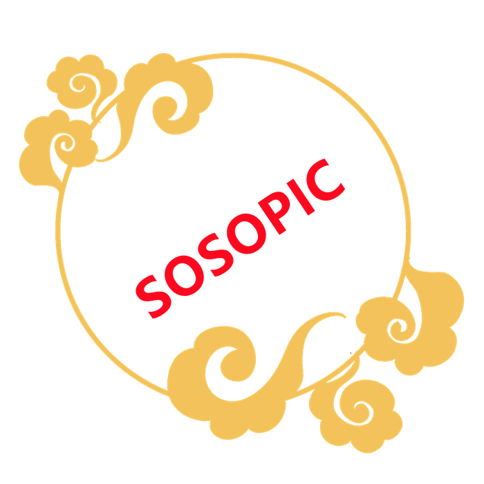 Chinese Circular Border Template with Golden Auspicious Clouds​
