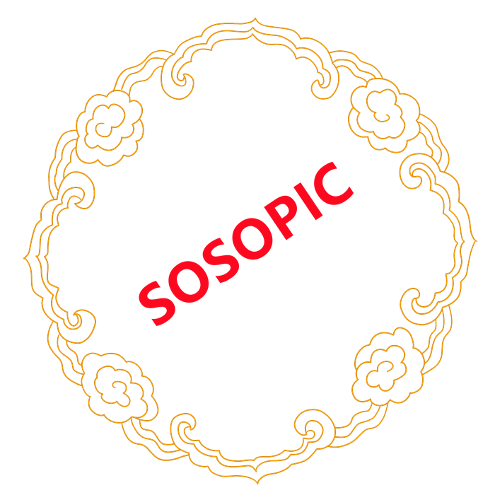 Chinese Flowing Cloud Stripe Decorated Circular Border Background
