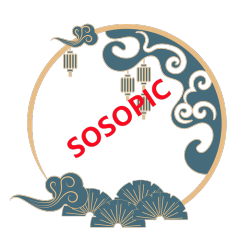 Chinese Traditional Cultural Elements Border Template with Auspicious Clouds, Ocean Waves and Balloon Flowers​
