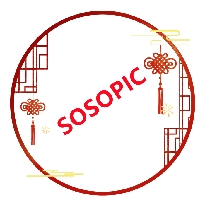 Chinese Traditional Window Pane Decorated Circular Border with Red Chinese Knot Elements​
