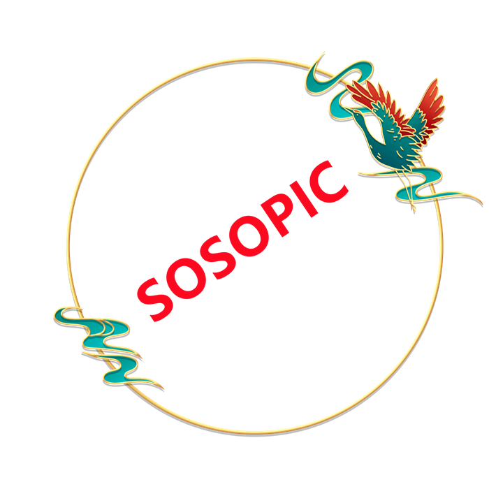 Chinese Circular Border Template with Peacock Elements​
